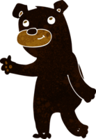 lindo oso negro de dibujos animados png