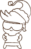 dibujo al carboncillo del hombre de navidad png