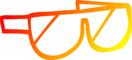 lunettes de soleil de dessin animé de dessin de ligne de gradient chaud png