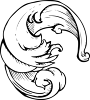 traditional hand drawn floral swirl png