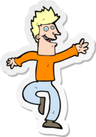 sticker of a cartoon happy man png