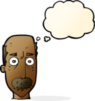 dessin animé, homme, à, moustache, à, a pensé bulle png