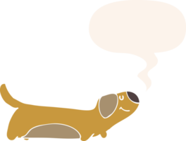 cartoon dog and speech bubble in retro style png