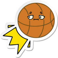 sticker of a cute cartoon basketball png