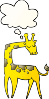 cartoon giraffe and thought bubble in smooth gradient style png