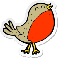 sticker of a cartoon christmas robin png