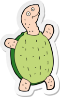 pegatina de una tortuga feliz de dibujos animados png