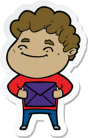 sticker of a cartoon friendly man png