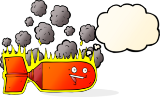 cartoon falling bomb with thought bubble png