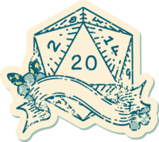 natural twenty D20 dice roll illustration png