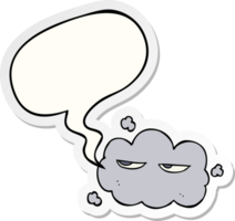 cute cartoon cloud and speech bubble sticker png