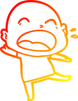 caldo gradiente disegno cartone animato gridando uomo calvo png