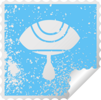 distressed square peeling sticker symbol crying eye png