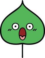 cute cartoon expressional leaf png