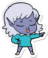 sticker of a pretty cartoon elf girl png