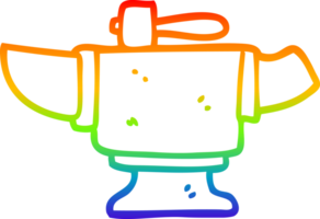 rainbow gradient line drawing cartoon heavy old anvil png