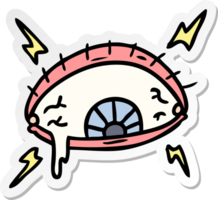 sticker cartoon doodle of an enraged eye png