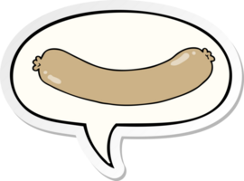 cartoon sausage and speech bubble sticker png