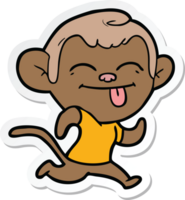 sticker of a funny cartoon monkey png