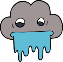 nuage de pluie doodle dessin animé png