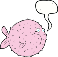 cartoon puffer fish with speech bubble png