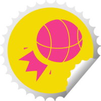 circular peeling sticker cartoon basket ball png