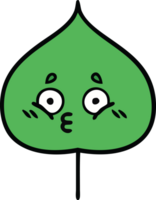 cute cartoon expressional leaf png