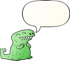 cartoon dinosaur and speech bubble in smooth gradient style png