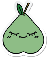 sticker van een schattige cartoon groene peer png