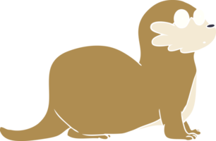 lontra de desenhos animados de estilo de cor plana png