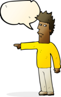 cartoon man pointing with speech bubble png