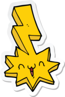 sticker of a cartoon lightning bolt png