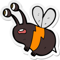 sticker of a cartoon frightened bee png