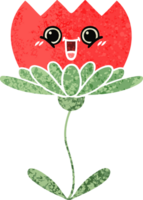 retro illustratie stijl cartoon bloem png