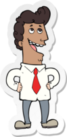 sticker of a cartoon businessman png