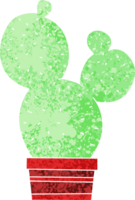 quirky retro illustration style cartoon cactus png