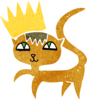 chat de dessin animé avec couronne png