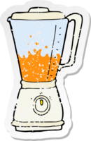 retro noodlijdende sticker van een cartoon juice blender png