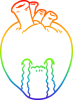 Regenbogen-Gradientenlinie Zeichnung Cartoon-Herz png