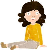 mujer feliz de dibujos animados png