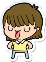 sticker of a cartoon woman png