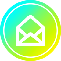 lettre d'enveloppe circulaire dans le spectre de gradient froid png