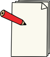 quirky hand drawn cartoon paper and pencil png