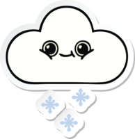 sticker of a cute cartoon snow cloud png