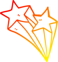 warm gradient line drawing cartoon shooting stars png