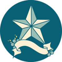 icon with banner of a star png