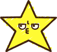 Annoyed Star Chalk Drawing png