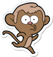 sticker of a cartoon surprised monkey png