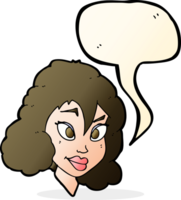 cartoon pretty woman with speech bubble png