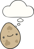 cartoon egg and thought bubble png